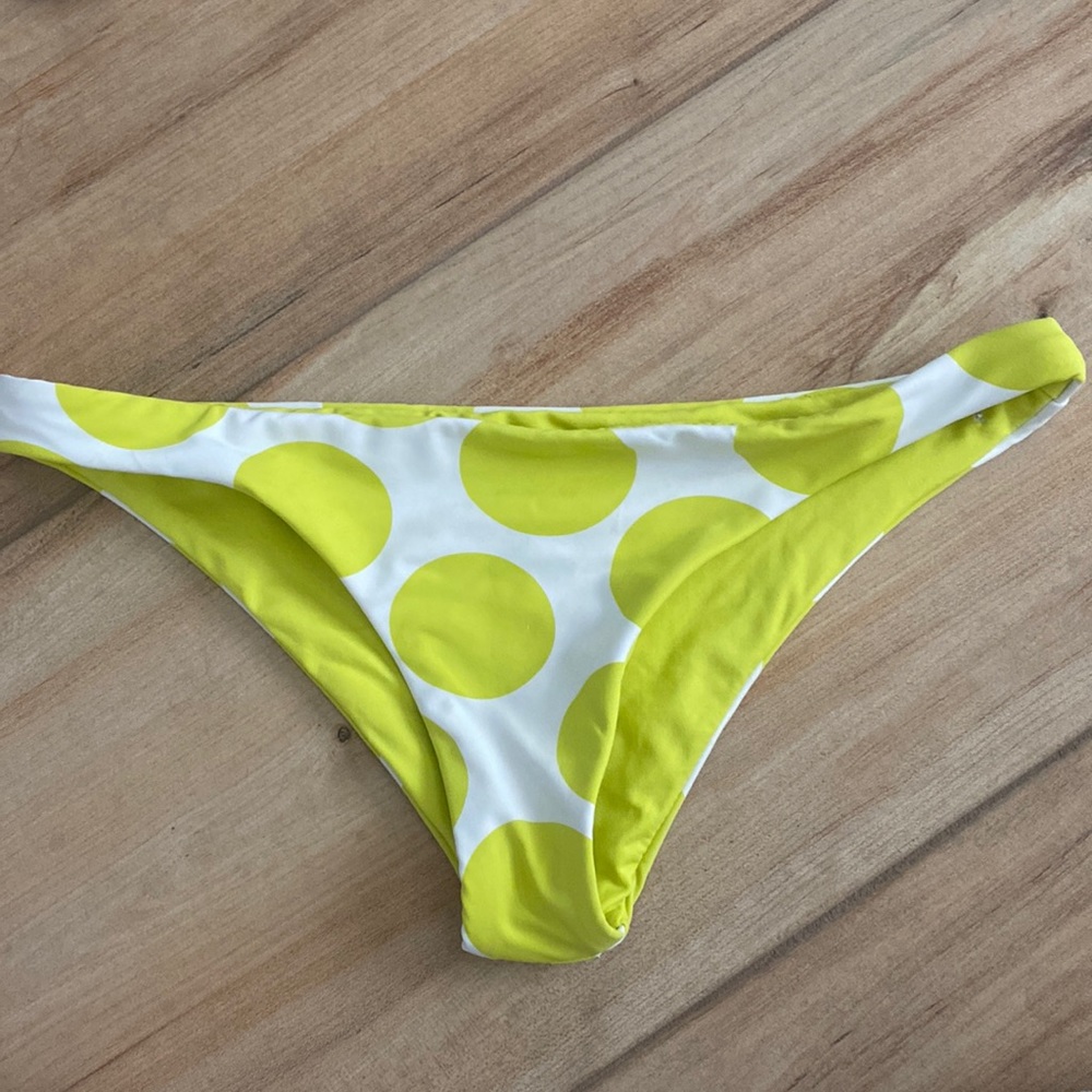 yellow polka dot bathing suit bottoms